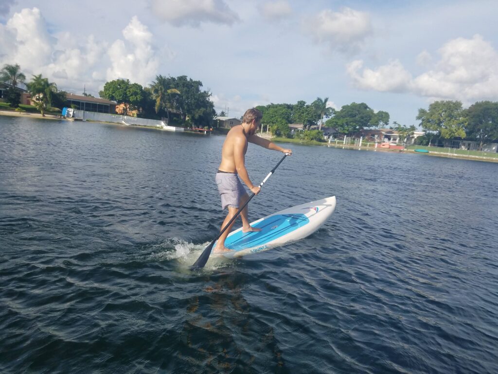 Private lesson success! After a day of training with Jenna Tiedje Paddleboard Fitness, this client mastered the pivot turn like a pro.